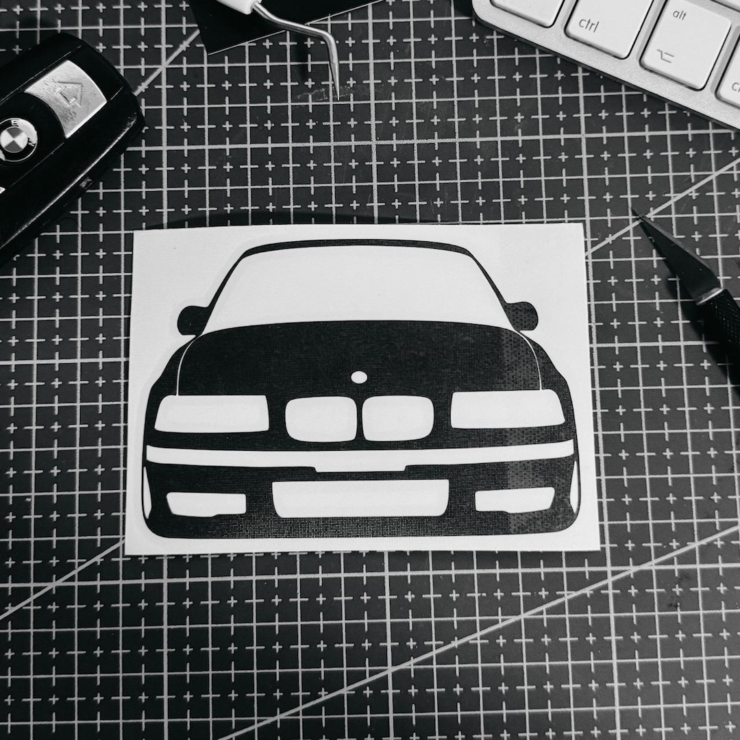 BMW E36 Front Decal - Sticker, Car Decal, Wall Decal, Laptop Decal ...