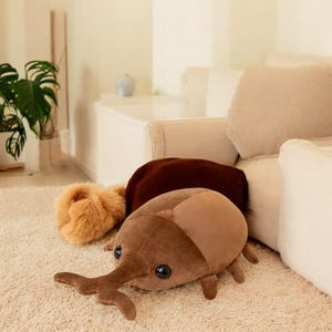 Giant Beetle Plush Toy | Soft Insect Stuffed Animal Pillow | Funny Bug Cushion for Kids Adults | Unique Gift for Him Her Room Decor