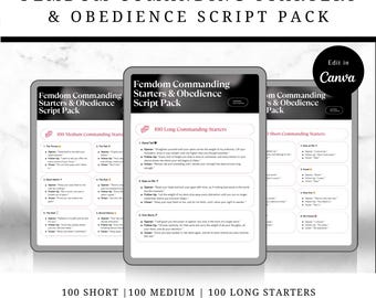 300 Anweisungen für Femdom Rollenspiele, für kommandierende Starter und Gehorsam, digitaler PDF-Download