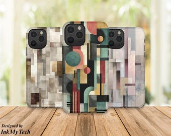 Abstract Geometric Phone Case, Modern Art iPhone Case, Minimalist Aesthetic Samsung Cover, Artistic Gift Idea