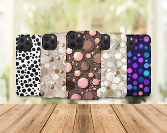 Polka Dot Phone Case, Cute Dot Pattern iPhone Case, Trendy Aesthetic Samsung Case, Elegant Polka Dots Phone Cover, Stylish Modern Phone Case