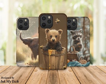 Cute Bear Phone Case, Baby Animal Phone Case, Aesthetic Bear Phone Cover, Honey Bear Design, Adorable Wildlife Case, Gift for Animal Lovers