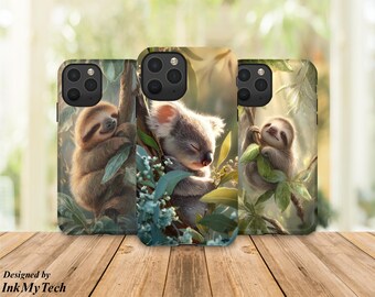 Cute Koala Phone Case, Baby Animal Phone Case, Aesthetic Nature Phone Cover, Sleepy Koala Design, Adorable Wildlife Case, Cozy Gift Idea