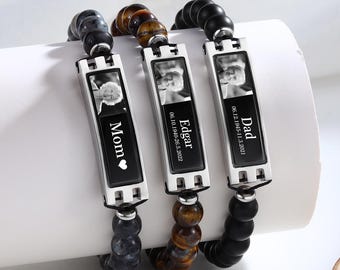 Personligt askarmband med foto och text, anpassat urnaarmband för husdjur eller närstående, minnessmycken, kondoleansgåva