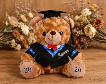 Personalized Graduation Teddy Bear,Custom Name Graduation Plush,Class of 2026 Graduation Gift,Keepsake Graduation Bear,Graduation Plush Toy