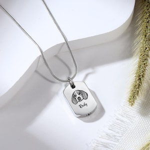 Personalized Pet Memorial Necklace, Urn Necklace for Pet Ashes, Custom Dog Urn Necklace, Cremation Jewelry Memorial Urn for Pet Loss Gift