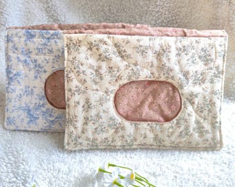 Quilted Floral Diaper Bag, Cotton Baby Wipe Pouch – Cottagecore Baby Organizer, Gift for New Mom, Newborn Gift