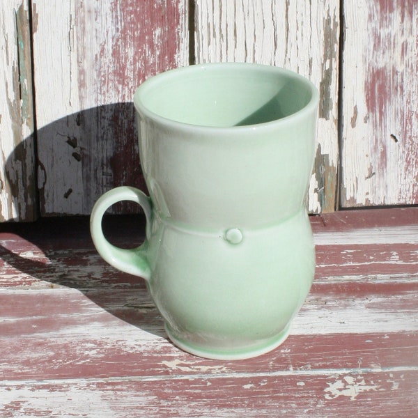 Porcelain Mug #16, Large Celadon Coffee Mug, Large Tea Mug, Handmade Pottery Mugs