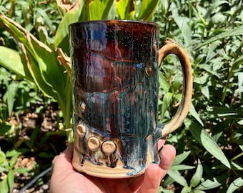 Extra Large Stoneware Mug, 22 0z., Handmade Amber to Gold Ceramic Coffee Mug, Tea Mug, Cocktail Mug, Gifts For Dad