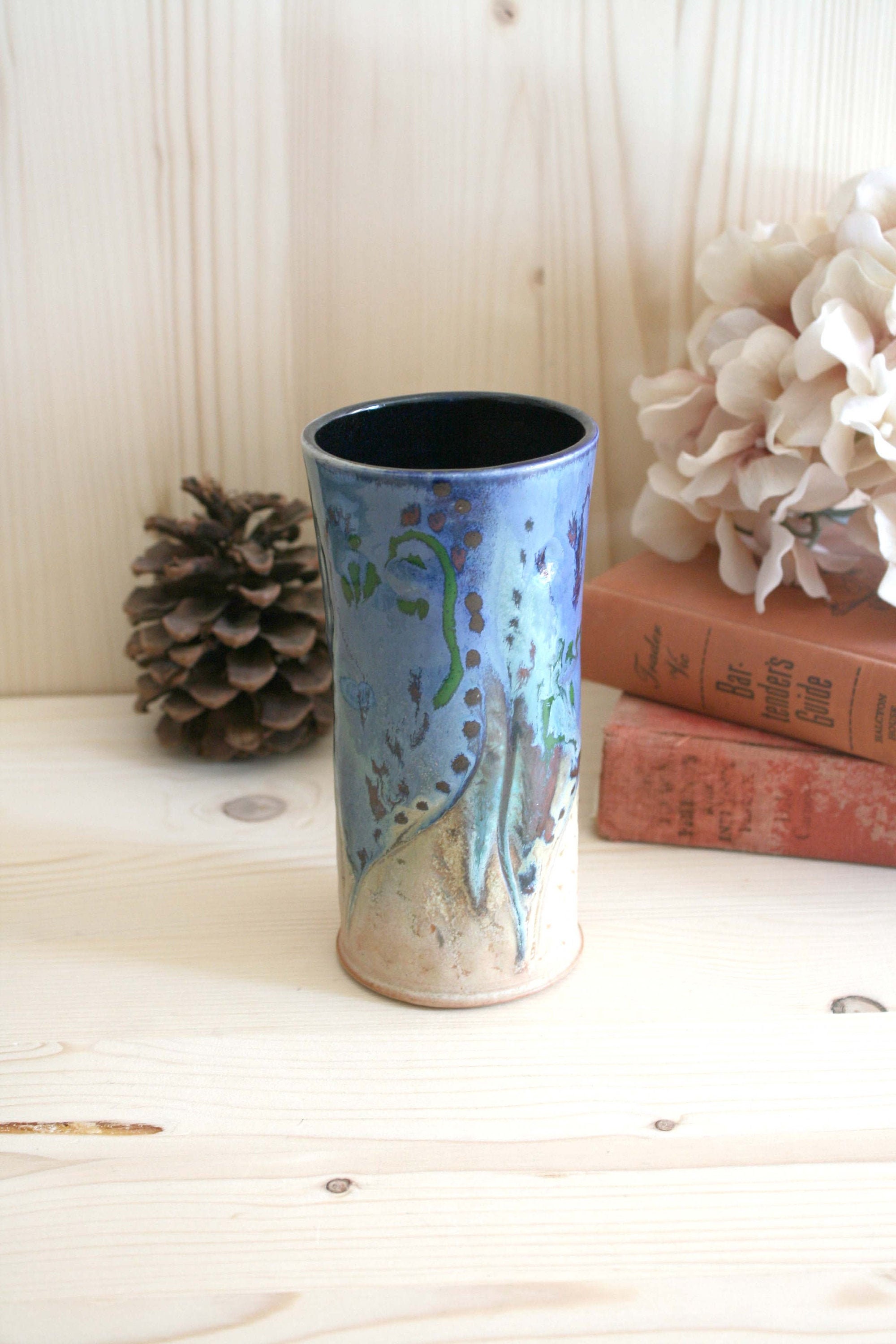 Pint Glass 18oz Blue to Green Ceramic Pint Glass TC 14 Etsy UK