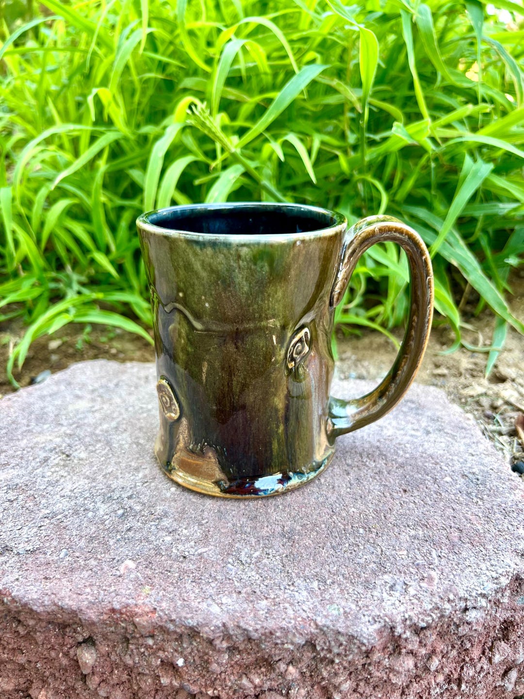 Handmade Green Stoneware Mug: Wheel Thrown Ceramic Coffee Mug - Etsy