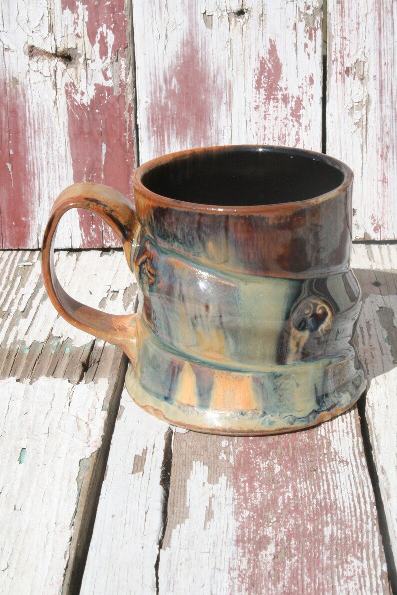 Mugs Handmade Amber to Gold Mug 04 Wide Base Ceramic Mugs Etsy