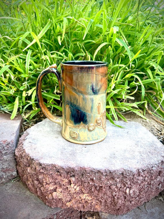 Extra Large Stoneware Mug, 20 0z., Handmade Amber to Gold Ceramic Coffee Mug,  Tea Mug, Cocktail Mug, Gifts for Dad - Etsy