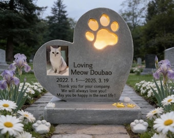 Nagrobek pamiątkowy dla zwierząt – grawerowany zdjęciem, wykonany z żywicy