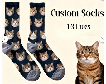 Calcetines personalizados con foto 3D de mascota, calcetines deportivos de polialgodón personalizados