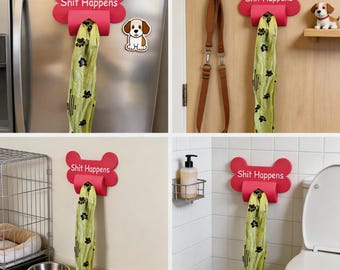 Custom Pet Poop Bag Dispenser, Wall Mounted Dog Waste Bag Holder, 32 Colors,  Must Have for Travel, Pet Lover Gift Idea