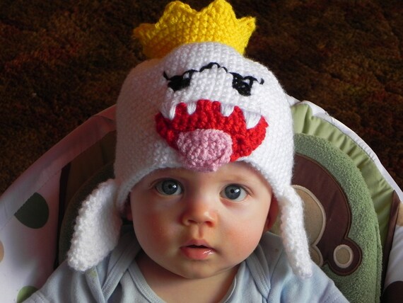 Mario King Boo Hat - Etsy New Zealand