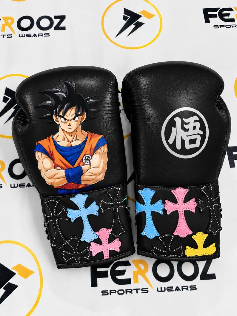 Custom Dragon Ball Z Goku Silver Boxing Gloves, Anime Cosplay Fitness ...