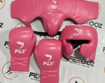 Cowhide Leather Boxing Sparring Set: Gloves, Head Gear, Groin Cup