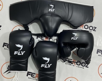 Professional Kickboxing Training Gear Fly Boxing Sparring Set With Headgear & Groin Guard