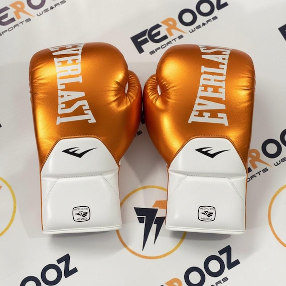 Everlast Elite Pro Leather Orange Boxing Gloves | Lace-Up Sparring Training