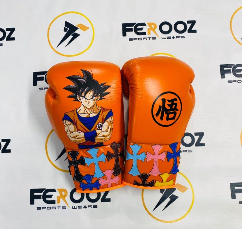 Custom Dragon Ball Z Goku Silver Boxing Gloves, Anime Cosplay Fitness ...
