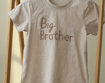 Embroidered Big Brother T-shirt, Big Brother Toddler Shirt, Big Bro Kid's Clothing, Pregnancy Gift, Lil Brother T shirt, Gift For Boys