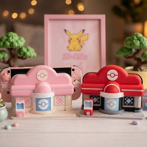 Rocky Ridge Poké Center Nintendo Switch Dock – Pokopia Edition | Custom 3D Printed Pokémon Switch 1, 2 & OLED Charging Station | Gamer Gift