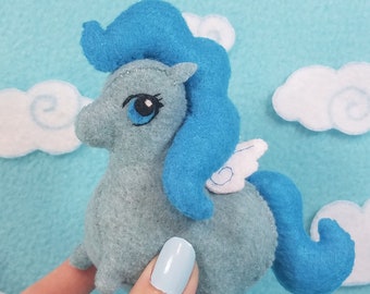 Fluffy Bottom Pegasus-kawaii blue pegasus winged pony fluffy bottom plushie