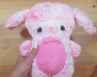 Fluffy Bottom Pink Poodle Dolly--kawaii hot pink poodle plush