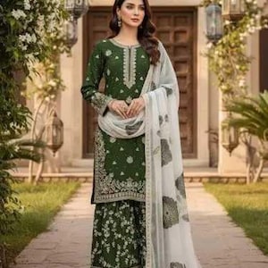 green and white pakistani dress New 2025 Rockabilly Hochzeitskleider