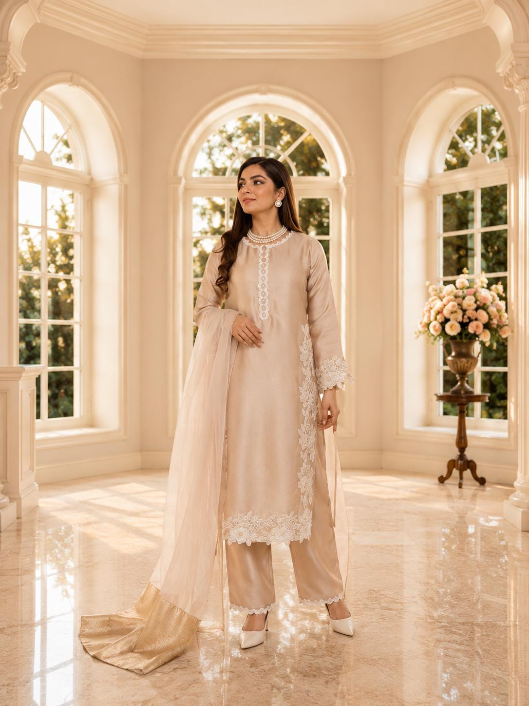 Beige Pakistani Wedding Dress - Etsy