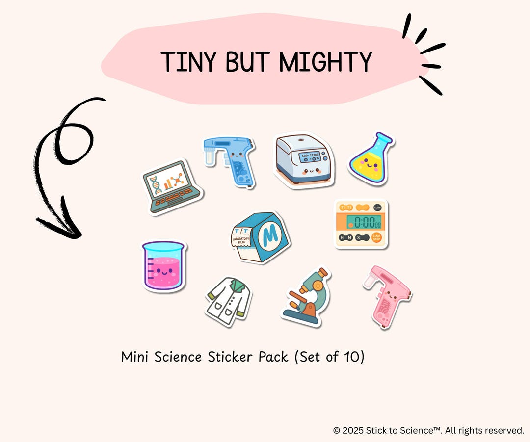 Mini Science Poster Mini Science Sticker Pack | Waterproof Vinyl Stickers for Laptop ...