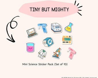 Mini Science Sticker Pack | Waterproof Vinyl Stickers for Laptop, Journal & Water Bottle | Science Gift