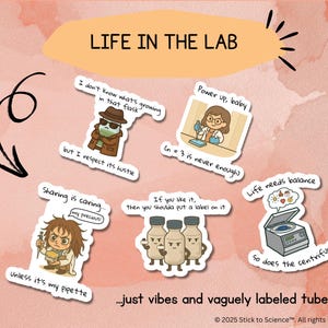 Funny Lab Life Sticker Pack  Science Student Gift
