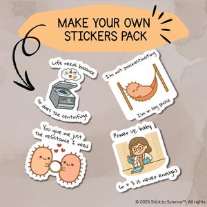 Make Your Own Science Sticker Pack – Choose from 16 Different Science-Themed Waterproof Vinyl Stickers