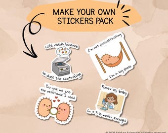 Make Your Own Science Sticker Pack – Choose from 30 Different Science-Themed Waterproof Vinyl Stickers