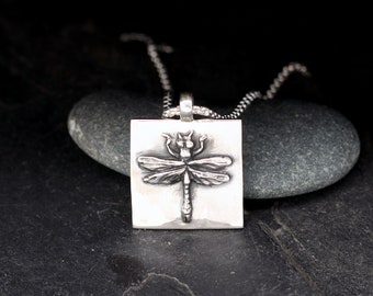 Dragonfly sterling silver pendant