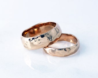 Custom Made solid 14k gold wedding ring bands