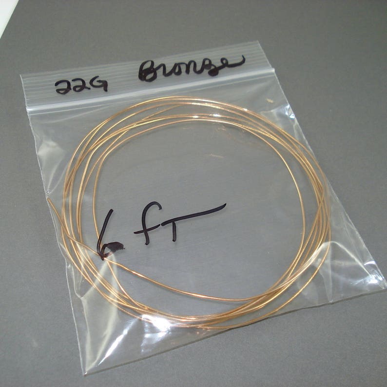 Destash Solid Raw Bronze Wire, 6 Feet 22 Gauge Solid Aged Brass Wire image 1