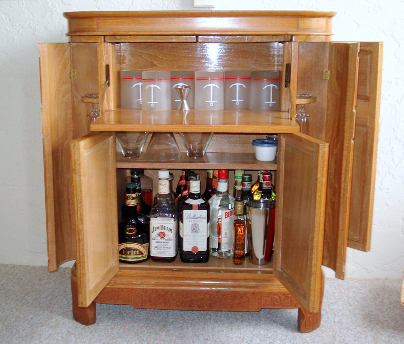 Vintage Teak Bar Japanese 1940's Hand carved Teak with Etsy