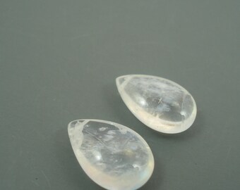 Destash Two Matched Pieces Moonstone Smooth Pear Brios Approx 10MM x 15MM (#12)