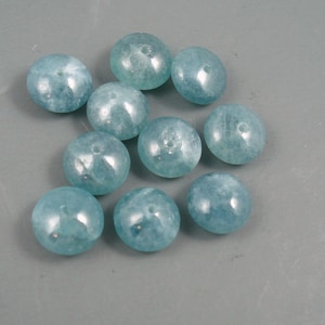 Angelite, 8MM Smooth Rondelles, 10 Pieces Dark Blue Color