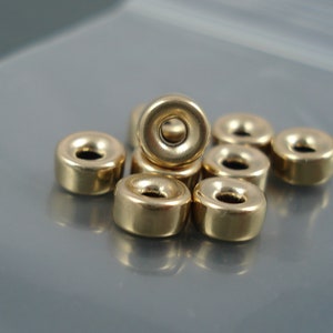 14K Gold Filled 5MM Smooth Spacer Beads , Nine Pieces