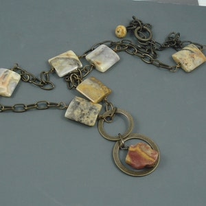 Jasper and Brass Long Necklace