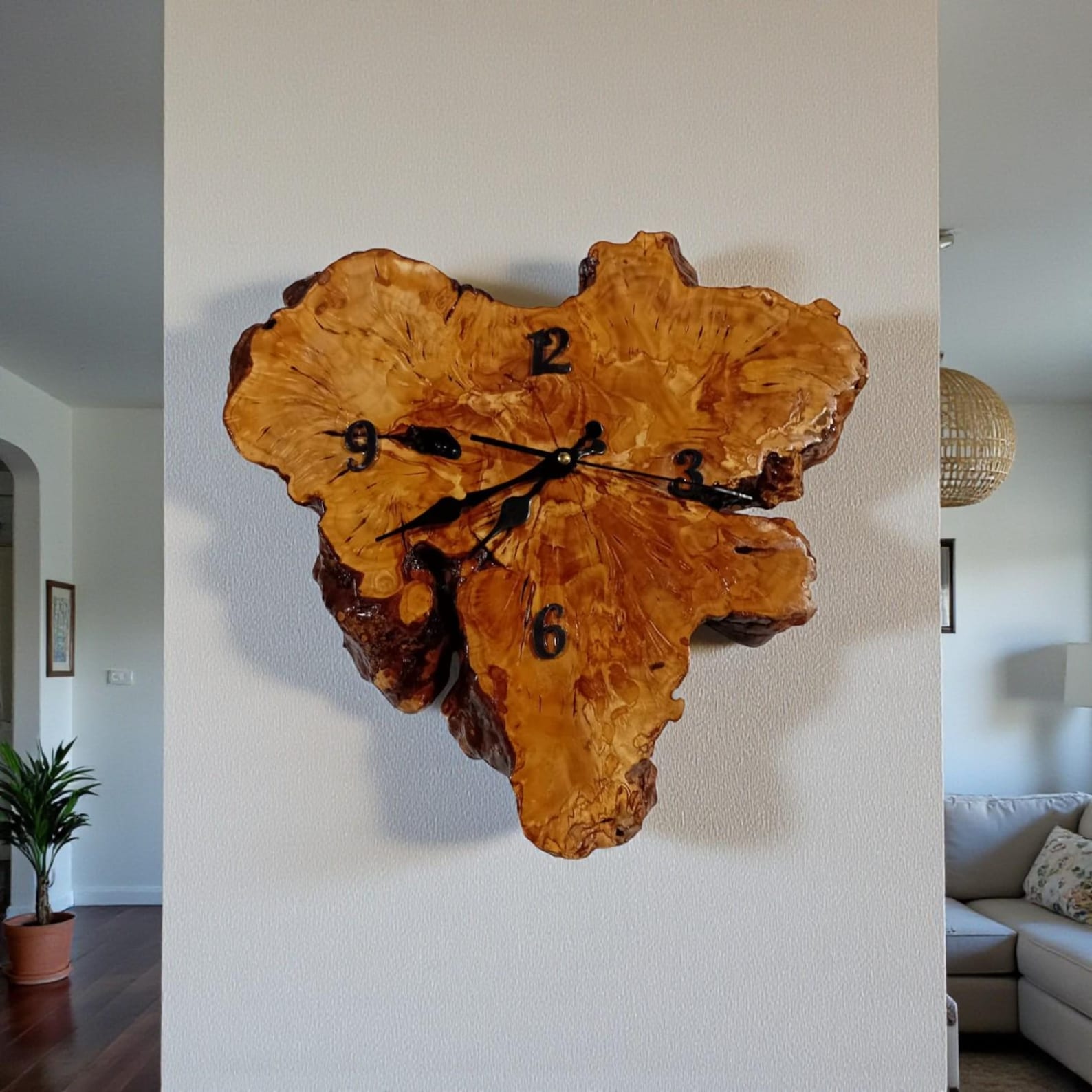 Rustic Timepiece Live Edge Wall Clock, Rustic Wood Decor, Natural Burl Timepiece, Unique ...