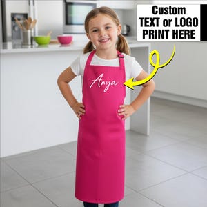 Custom Kids Apron, Personalized Child Chef Apron, Cute Baking Apron for Boys & Girls, Kids Cooking Kitchen Wear Apron, Cute Kids Apron Gifts