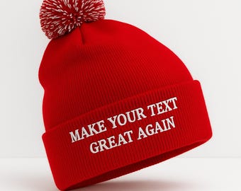 Make America Great Again Embroidered Beanie, Custom MAGA Winter Hat, Funny Slogan Baseball Cap, Red MAGA Hats, 20 Different Style MAGA Hats