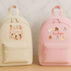 Personalized Girl Backpack: Custom Name Nursery School Bag