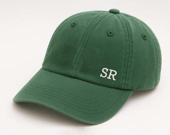 Custom Initials Embroidered Baseball Cap, Personalised Monogram Hat for Men & Women, Vintage Dad Hat, Matching Couple Hats, Bride Squad Gift